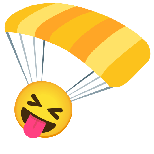 parachute stuck out tongue closed eyes