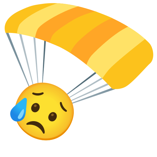 parachute disappointed relieved