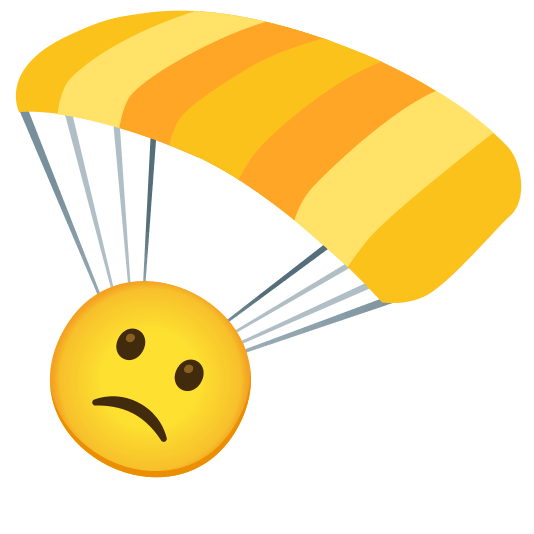 parachute slightly frowning face