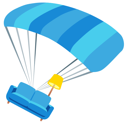 parachute couch and lamp