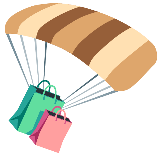 parachute shopping bags