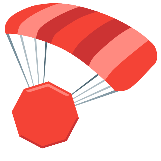 parachute octagonal sign