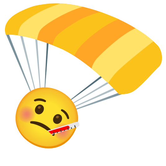 parachute face with thermometer
