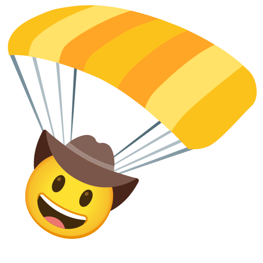 parachute face with cowboy hat