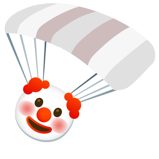 parachute clown face