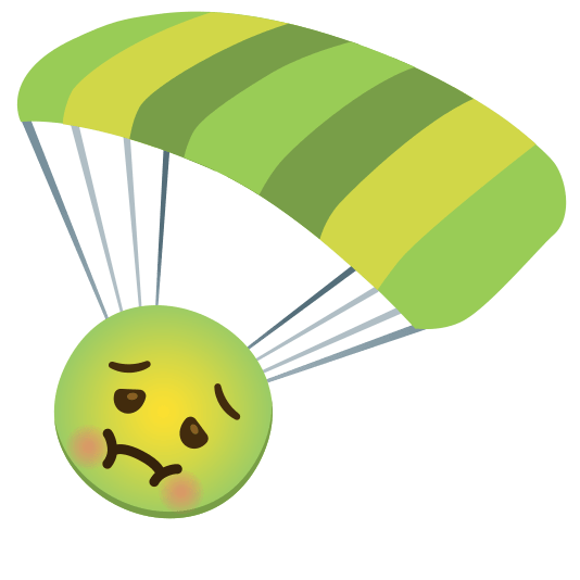 parachute nauseated face