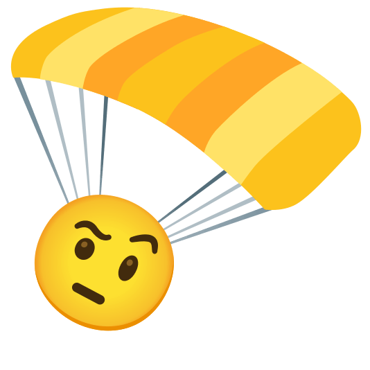 parachute face with raised eyebrow