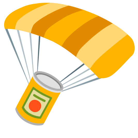 parachute canned food