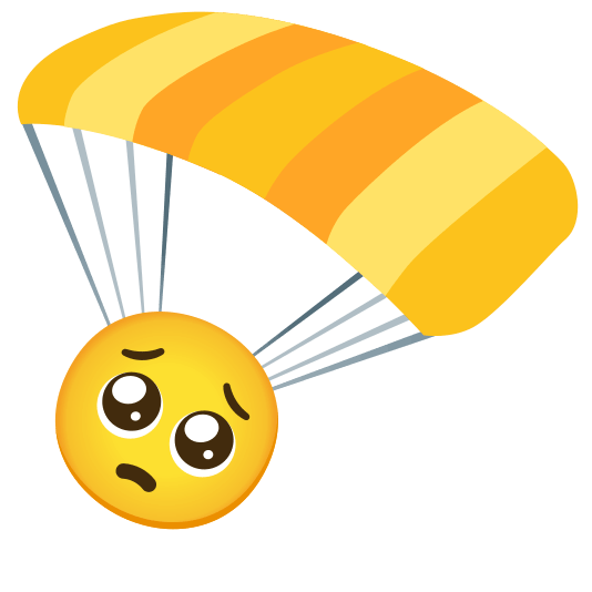 parachute pleading face