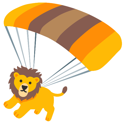 parachute lion face