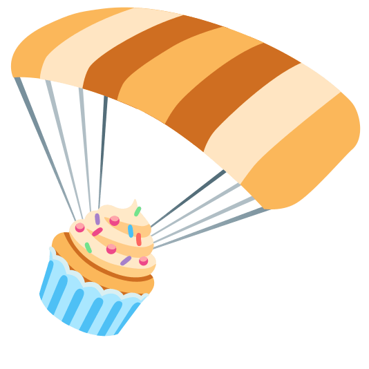 parachute cupcake