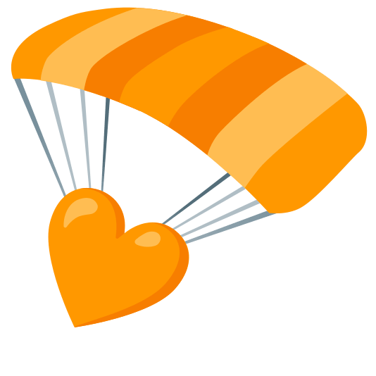 parachute orange heart