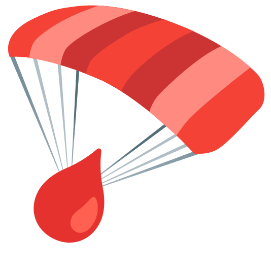 parachute drop of blood