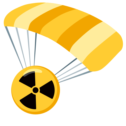 parachute radioactive sign