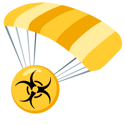 parachute biohazard sign