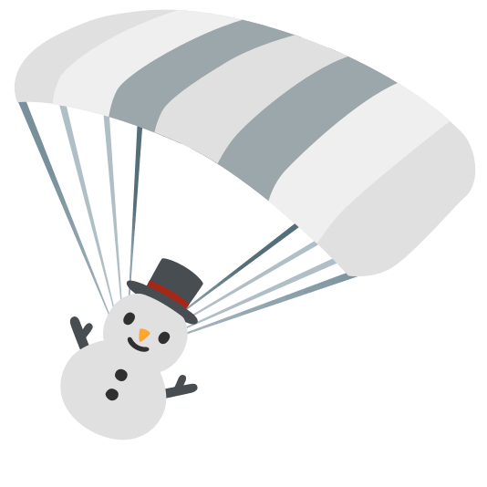 parachute snowman without snow