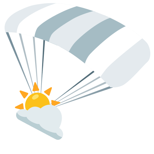 parachute partly sunny