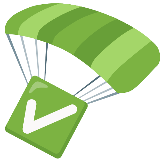 parachute white check mark