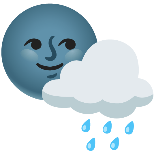 cloud new moon with face