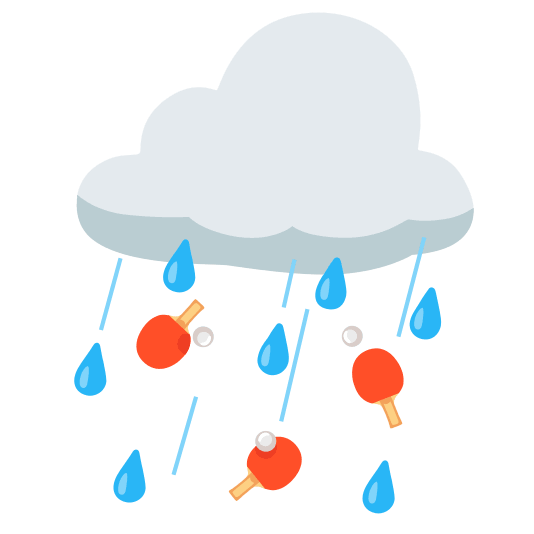 cloud table tennis paddle and ball