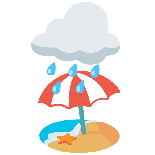 cloud beach with umbrella