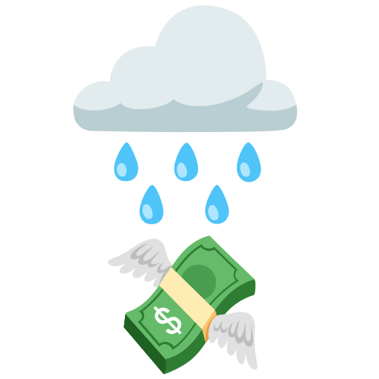 cloud money with wings