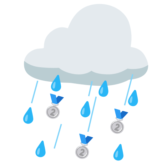 cloud second place medal