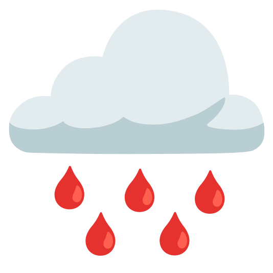 cloud drop of blood