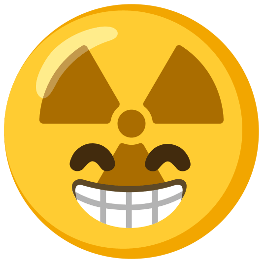 radioactive sign grin