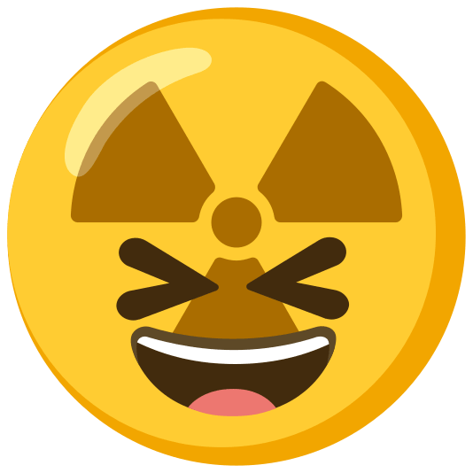 radioactive sign laughing