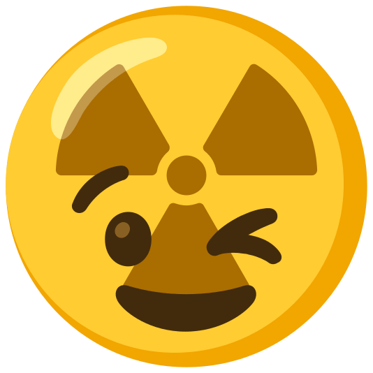 radioactive sign wink