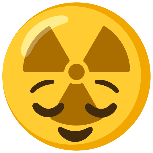 radioactive sign relieved