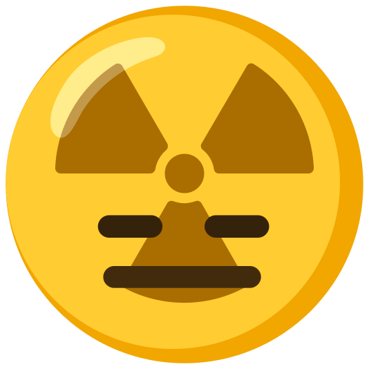 radioactive sign expressionless