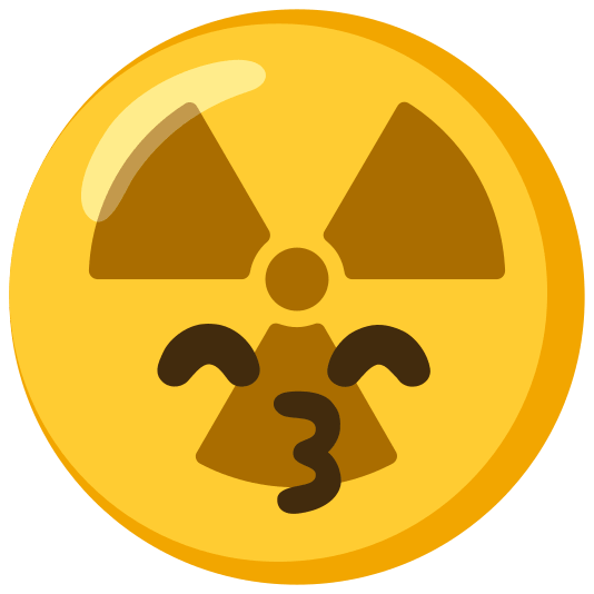 radioactive sign kissing smiling eyes