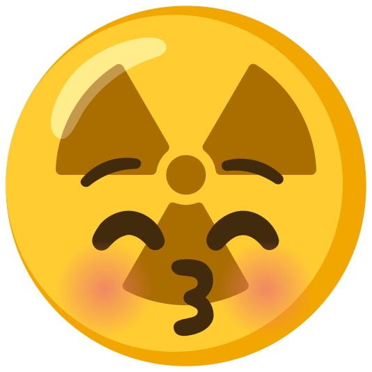 radioactive sign kissing closed eyes