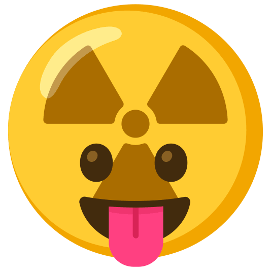 radioactive sign stuck out tongue