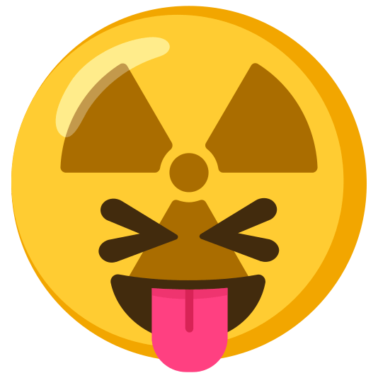 radioactive sign stuck out tongue closed eyes