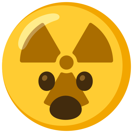 radioactive sign open mouth