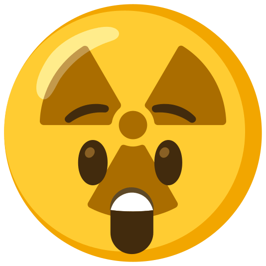 radioactive sign astonished