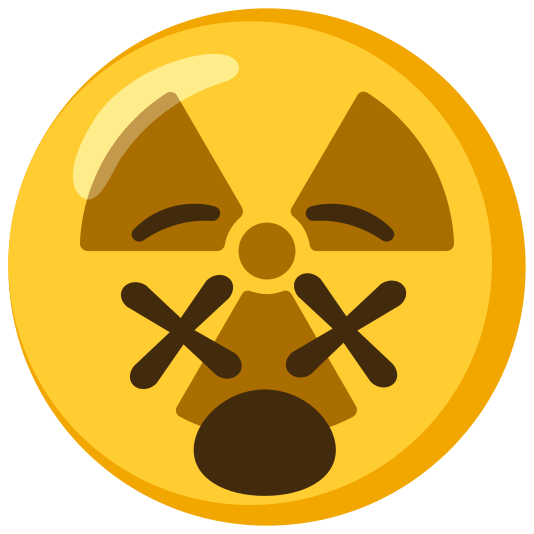 radioactive sign dizzy face