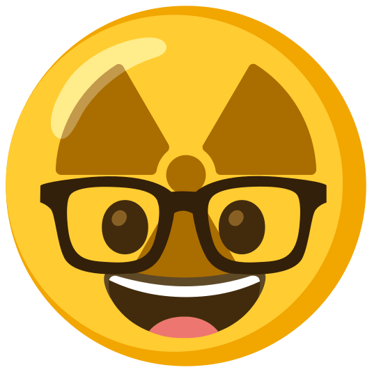 radioactive sign nerd face