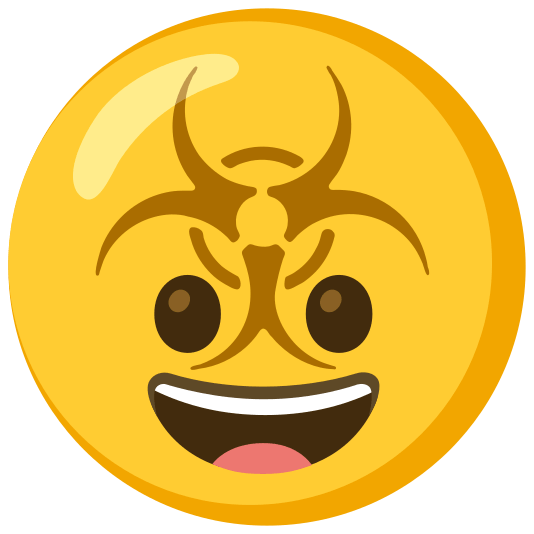 biohazard sign grinning