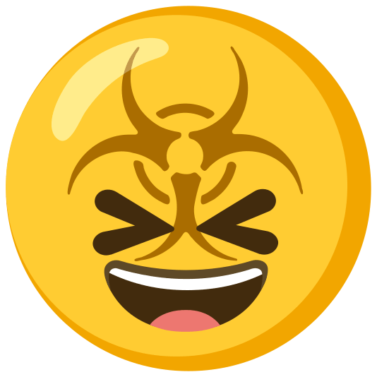 biohazard sign laughing