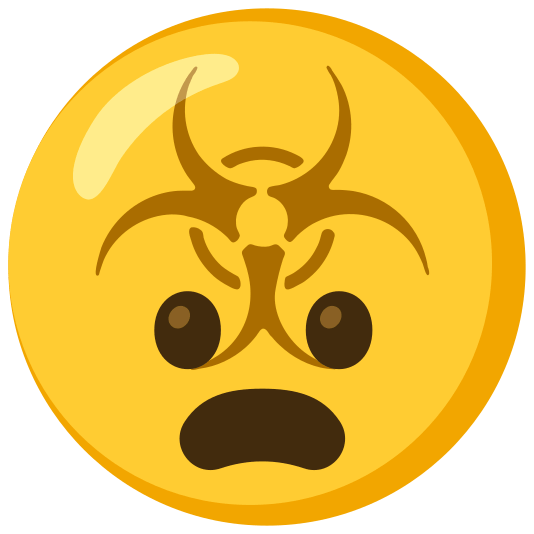 biohazard sign frowning