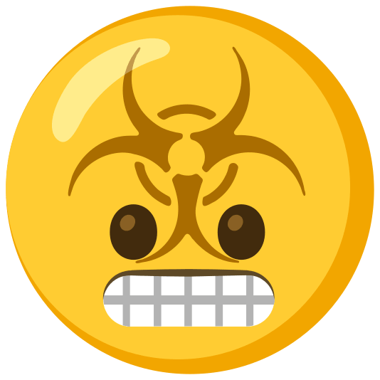 biohazard sign grimacing
