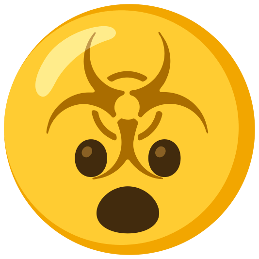 biohazard sign open mouth