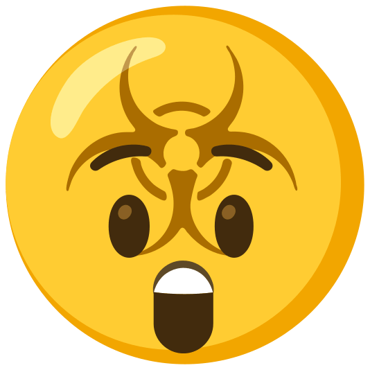 biohazard sign astonished