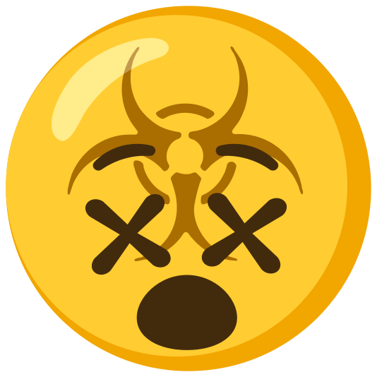 biohazard sign dizzy face
