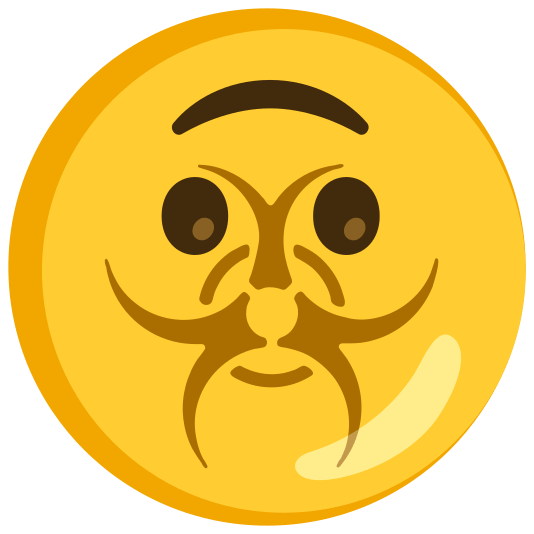biohazard sign upside down face