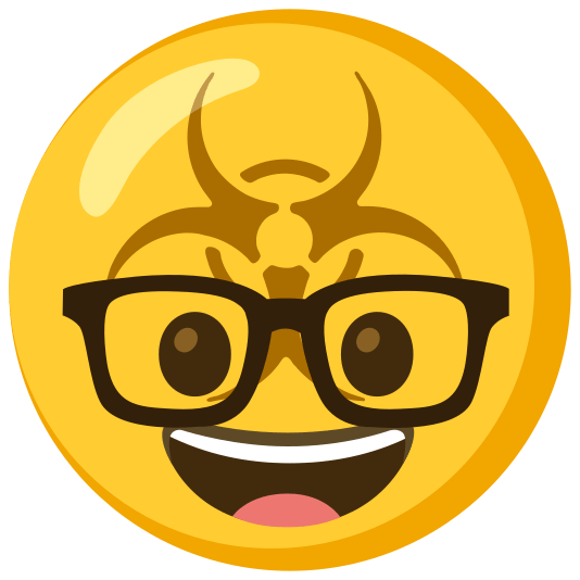 biohazard sign nerd face